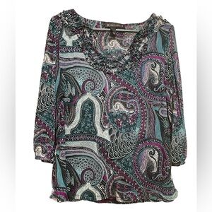 I-N-C woman’s paisley long‎ sleeve top, size 1X